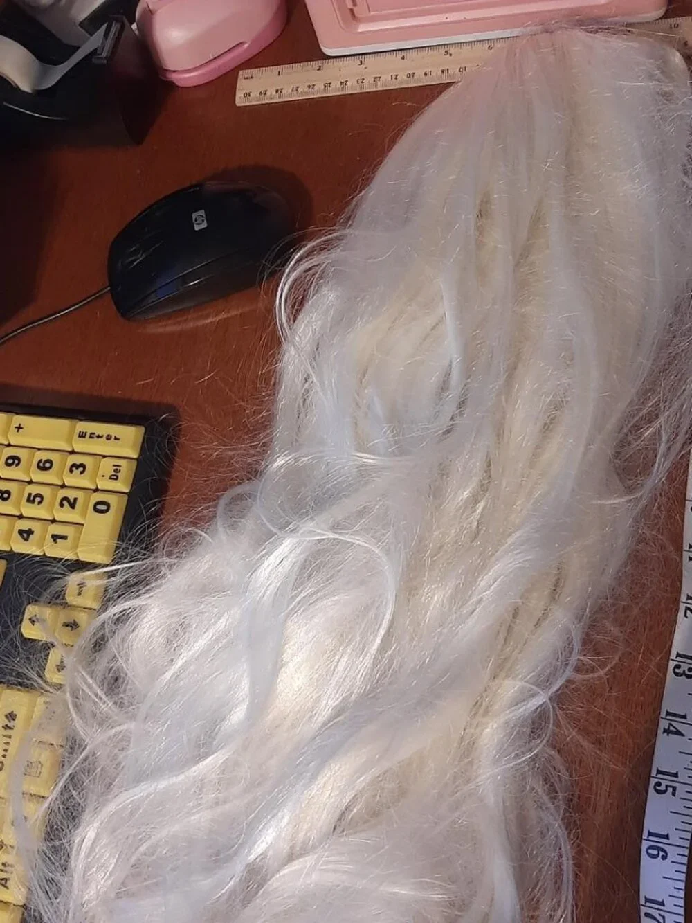 NEW ! Women Long Wig 31 Inch Straight Platinum Blonde